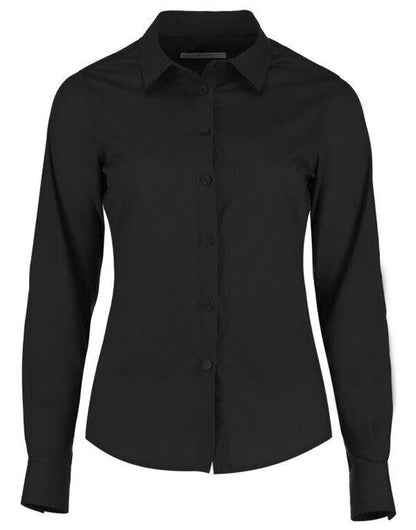 Kustom Kit Lady LS Tailored Poplin Shirt - Black