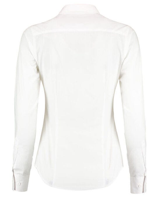 Kustom Kit Lady LS Tailored Poplin Shirt - White