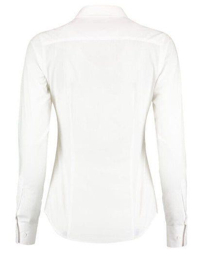 Kustom Kit Lady LS Tailored Poplin Shirt - White