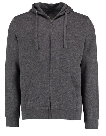 Kustom Kit Mens Superwash Zipped Hoodie - Dark Grey Marl