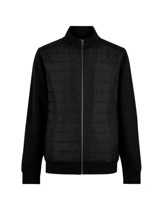 Kustom Kit Quilted Full Zip Sweatshirt - Black