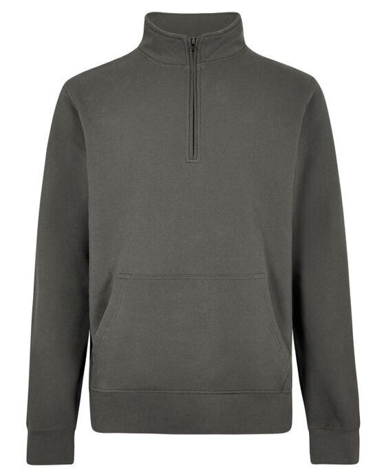 Kustom Kit 1/4 Zip Pique Sweatshirt - Dark Grey