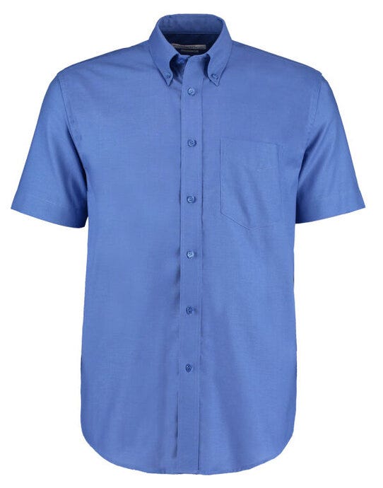 Kustom Kit Men SS Classic Workwear Shirt - Italian Blue