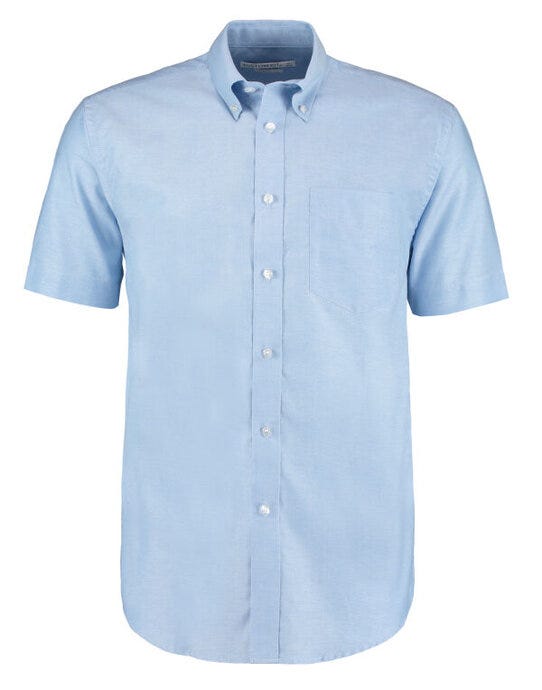 Kustom Kit Men SS Classic Workwear Shirt - Light Blue