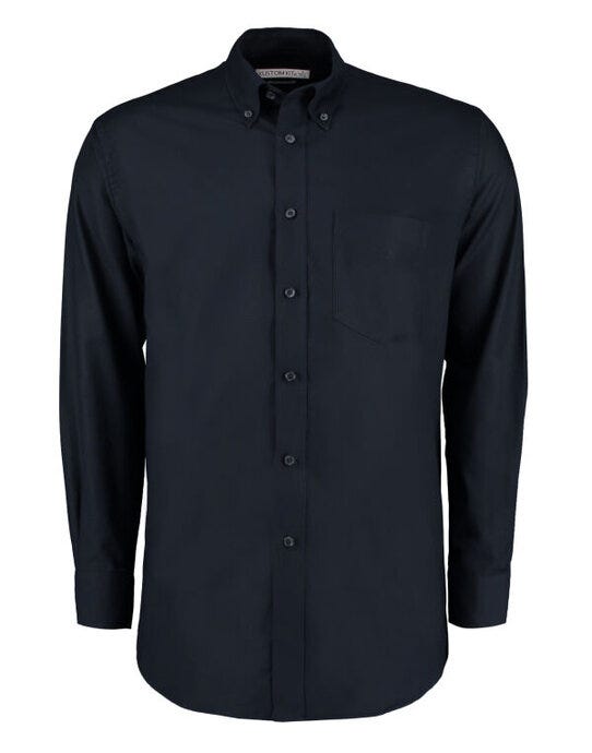 Kustom Kit Men LS Classic Workwear Shirt - French Navy