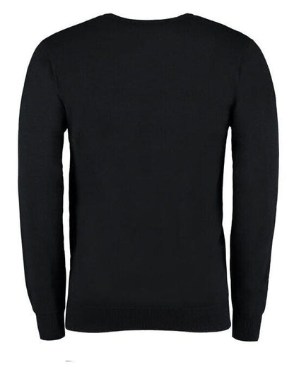 Kustom Kit Mens Arundel V Neck Sweater - Black
