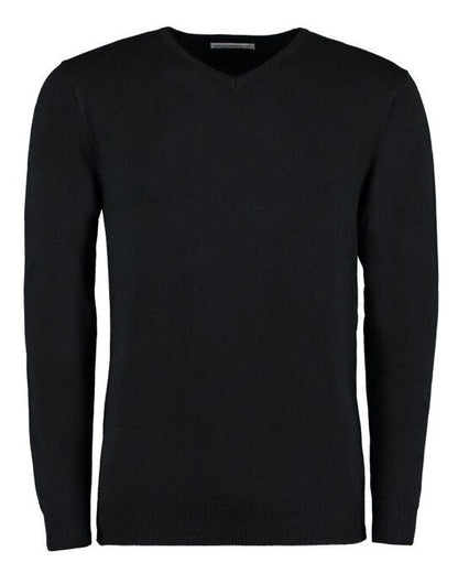 Kustom Kit Mens Arundel V Neck Sweater - Black
