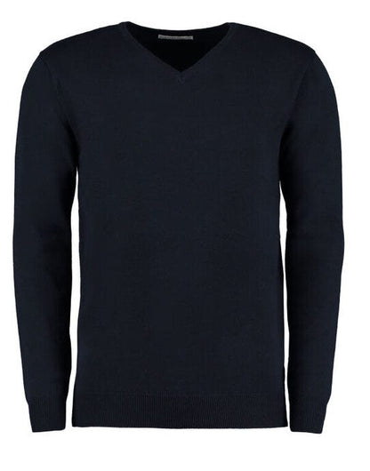 Kustom Kit Mens Arundel V Neck Sweater - Navy