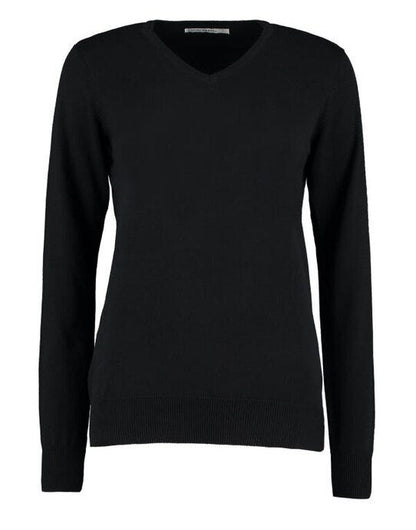 Kustom Kit Ladies Arundel V Neck Sweater - Black