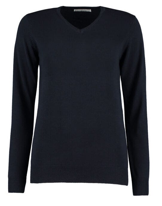 Kustom Kit Ladies Arundel V Neck Sweater - Navy