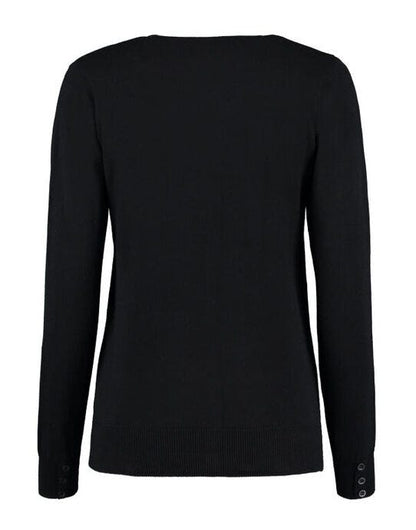Kustom Kit Ladies V-Neck Cardigan - Black