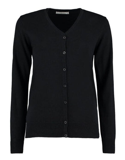 Kustom Kit Ladies V-Neck Cardigan - Black