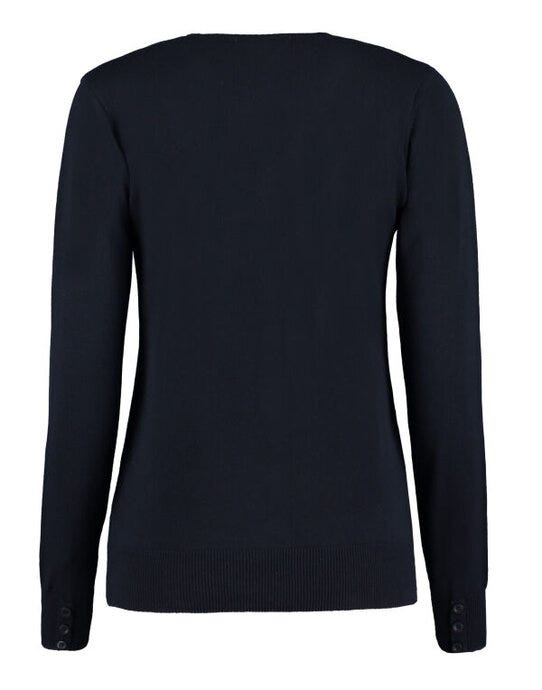 Kustom Kit Ladies V-Neck Cardigan - Navy