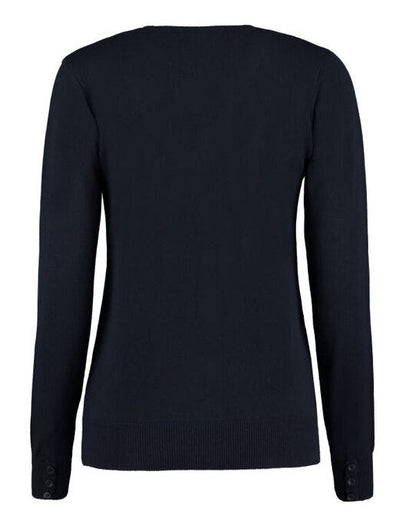 Kustom Kit Ladies V-Neck Cardigan - Navy