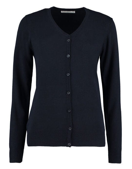 Kustom Kit Ladies V-Neck Cardigan - Navy