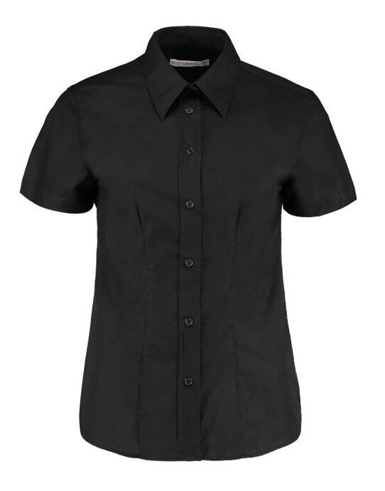 Kustom Kit Ladies SS Workwear Shirt - Black