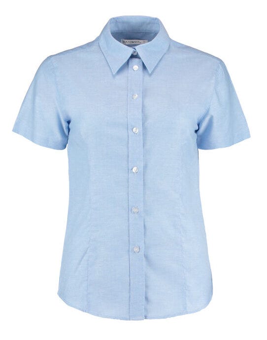 Kustom Kit Ladies SS Workwear Shirt - Light Blue