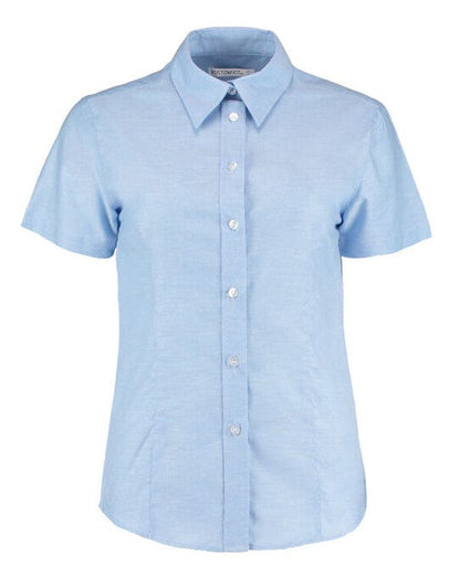 Kustom Kit Ladies SS Workwear Shirt - Light Blue