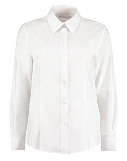 Kustom Kit Ladies LS Workwear Shirt - White