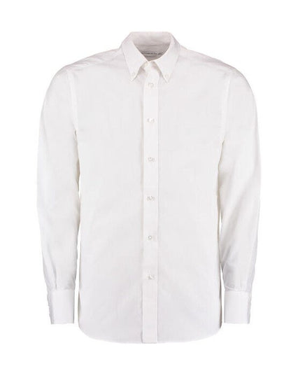 Kustom Kit Mens LS Tailored City Shirt - White