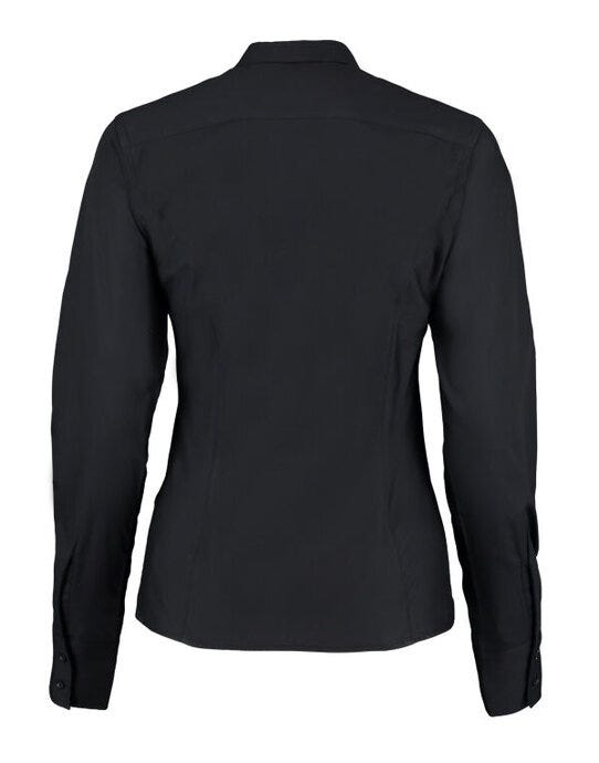 Kustom Kit Ladies LS Tailored City Shirt - Black