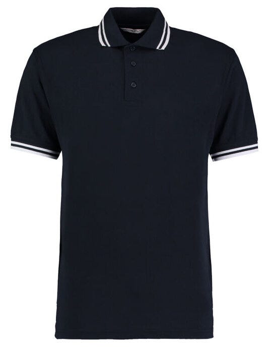Kustom Kit Mens Tipped Collar Polo - Navy/White