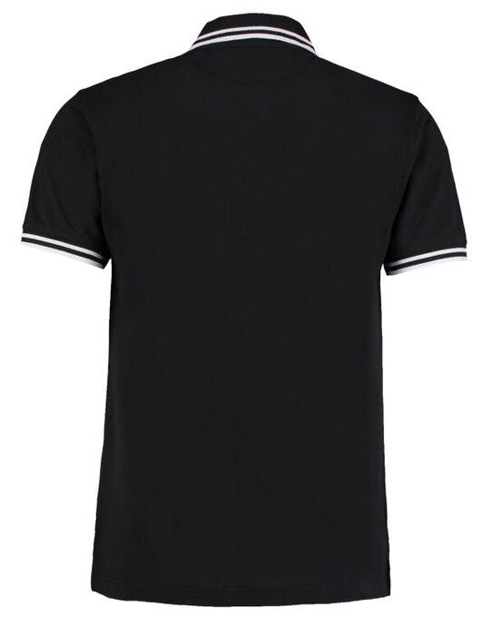 Kustom Kit Mens Tipped Collar Polo - Black/White