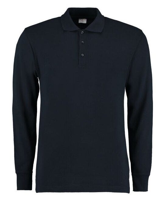 Kustom Kit Mens Pique L/S Polo Shirt - Navy