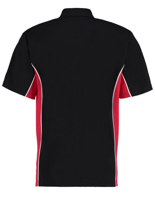 Kustom Kit Mens Classic Track Polo - Black/Red/White