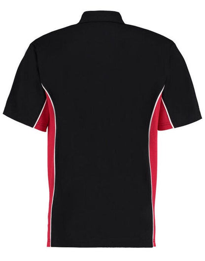 Kustom Kit Mens Classic Track Polo - Black/Red/White