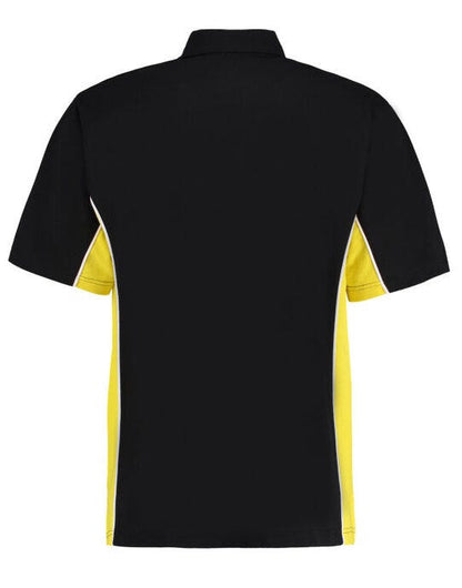 Kustom Kit Mens Classic Track Polo - Black/Sun Yellow/White