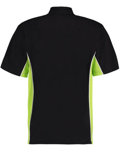 Kustom Kit Mens Classic Track Polo - Black/Lime/White