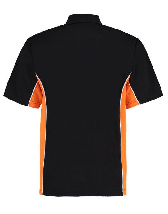 Kustom Kit Mens Classic Track Polo - Black/Orange/White