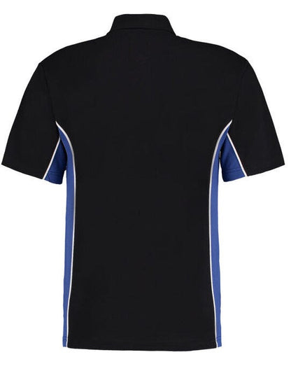 Kustom Kit Mens Classic Track Polo - Black/Royal/White