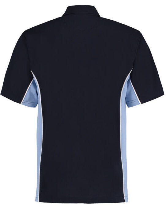 Kustom Kit Mens Classic Track Polo - Navy/Light Blue/White