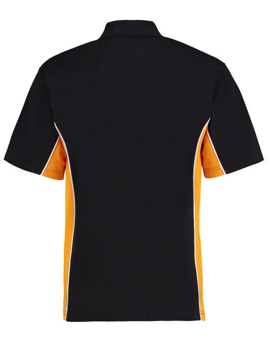 Kustom Kit Mens Classic Track Polo - Black/Gold/White