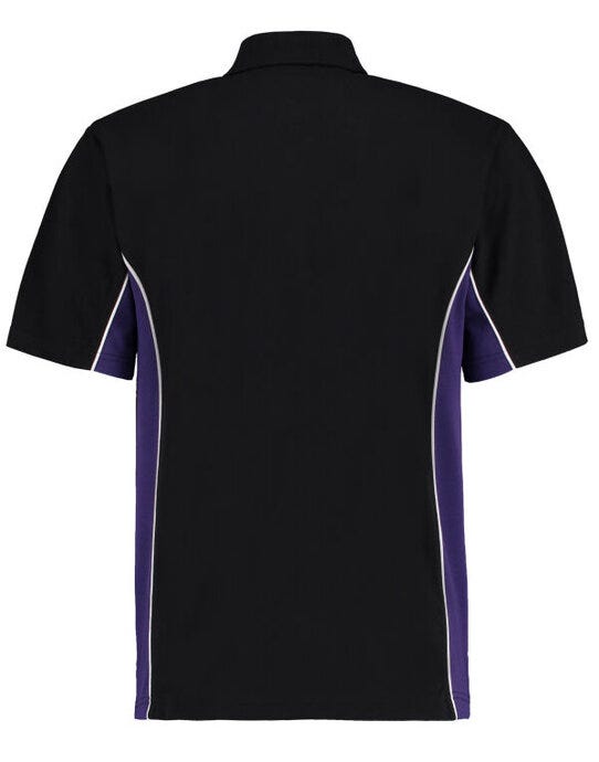 Kustom Kit Mens Classic Track Polo - Black/Purple/White