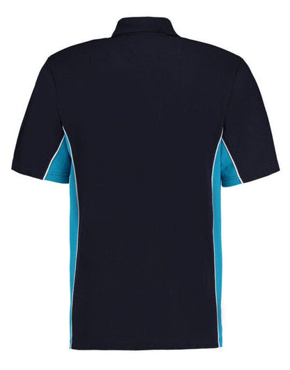 Kustom Kit Mens Classic Track Polo - Navy/ Turqoise