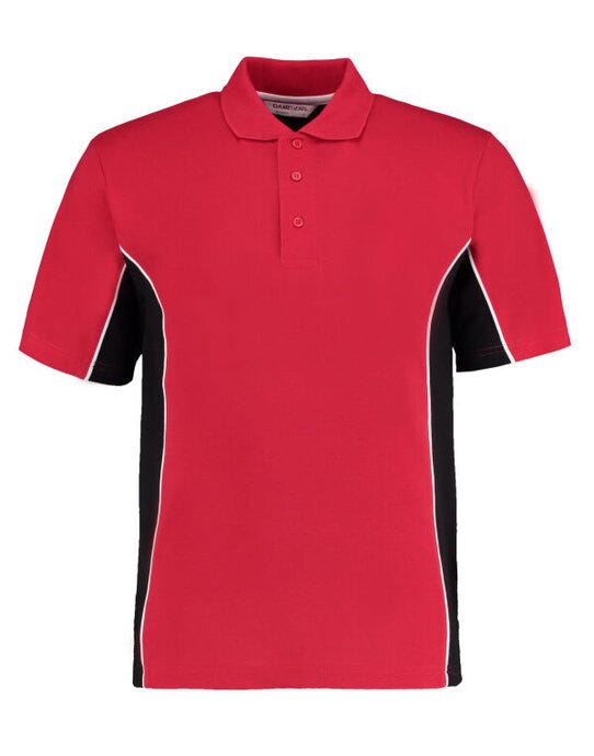 Kustom Kit Mens Classic Track Polo - Red/Black/White