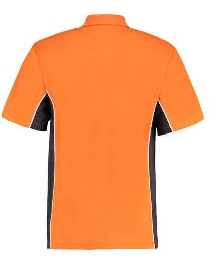 Kustom Kit Mens Classic Track Polo - Orange/Graphite/White