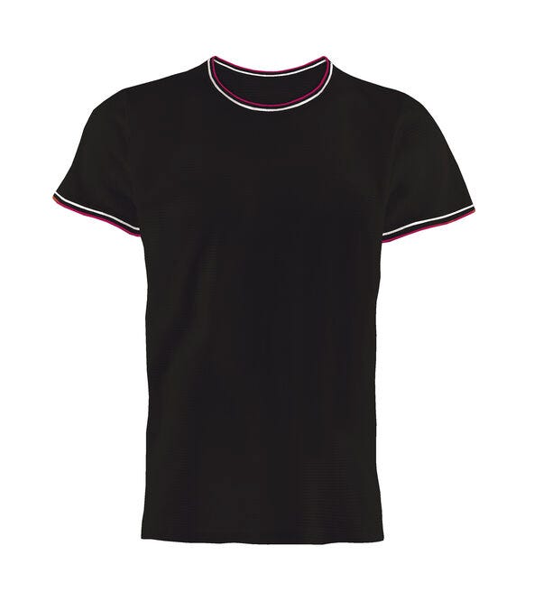 Kustom Kit Mens Fashion Fit Tipped Tee - Black/White/Red