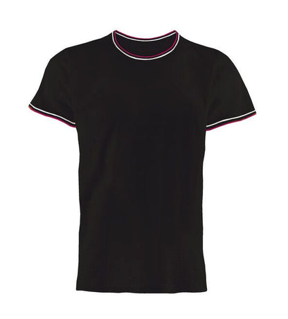 Kustom Kit Mens Fashion Fit Tipped Tee - Black/White/Red