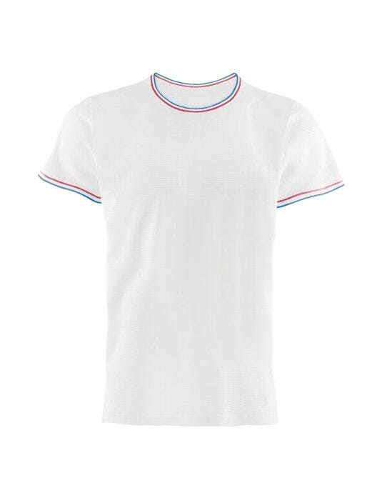 Kustom Kit Mens Fashion Fit Tipped Tee - White/ Red/ Royal