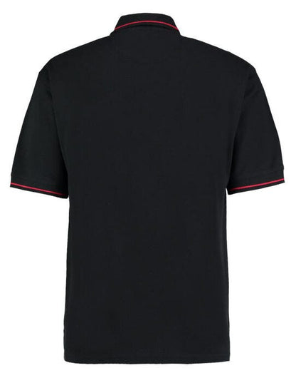 Kustom Kit Mens Classic St.Mellion Polo - Black/Bright Red
