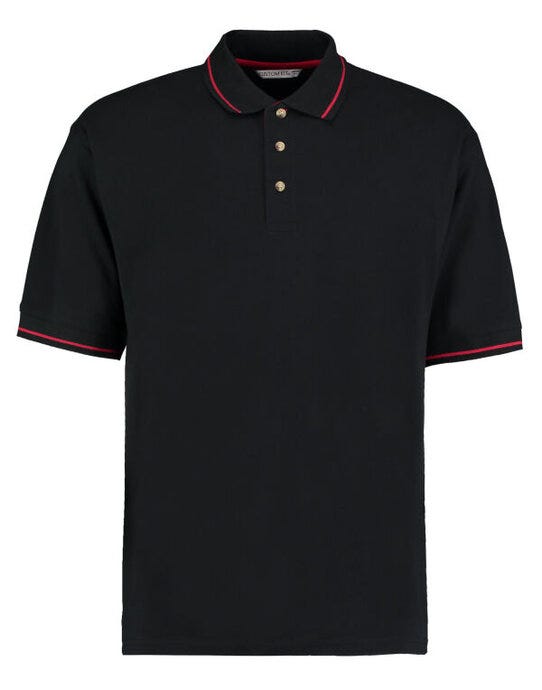 Kustom Kit Mens Classic St.Mellion Polo - Black/Bright Red