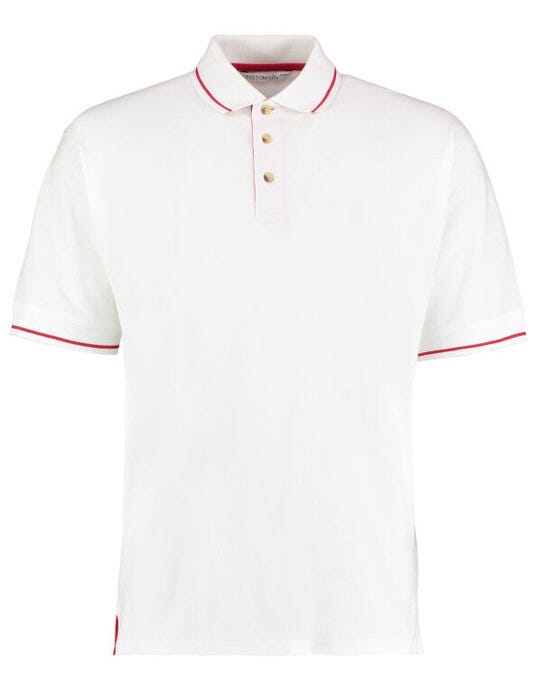 Kustom Kit Mens Classic St.Mellion Polo - White/Bright Red