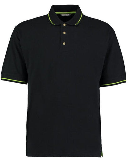 Kustom Kit Mens Classic St.Mellion Polo - Black/Lime