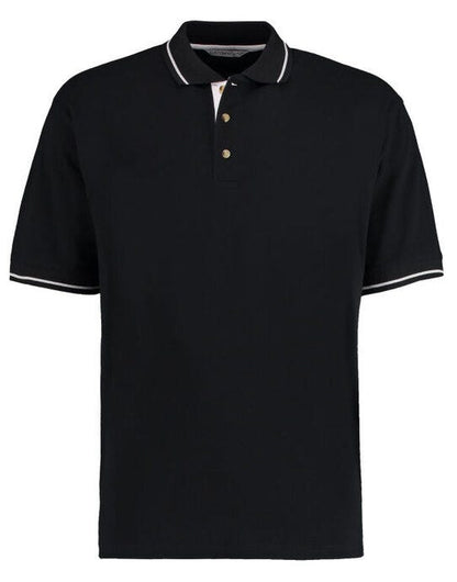 Kustom Kit Mens Classic St.Mellion Polo - Black/White