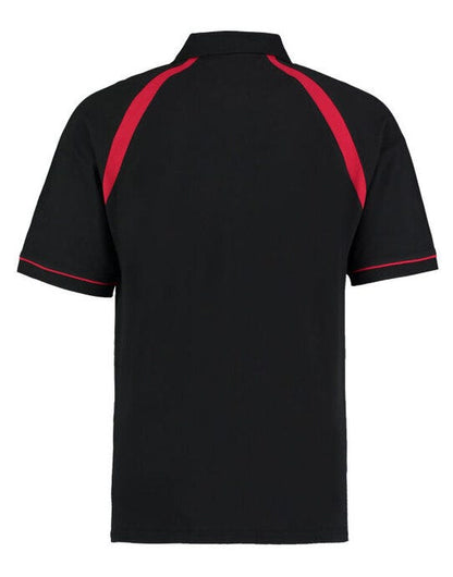 Kustom Kit Men Classic Fit Oak Hill Polo - Black/Bright Red