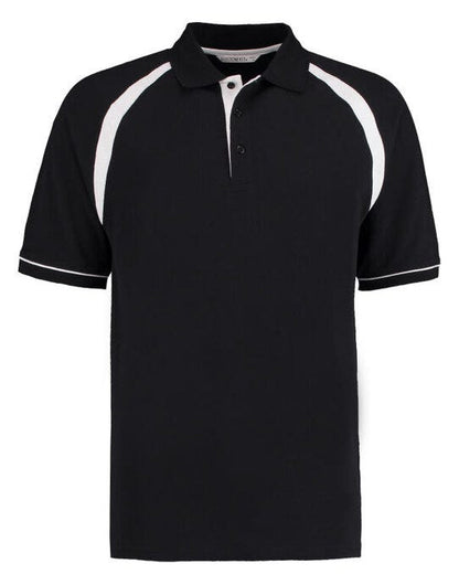 Kustom Kit Men Classic Fit Oak Hill Polo - Black/White
